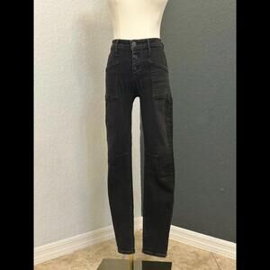 RtA Stylish High-Waisted Black Denim Skinny Jeans